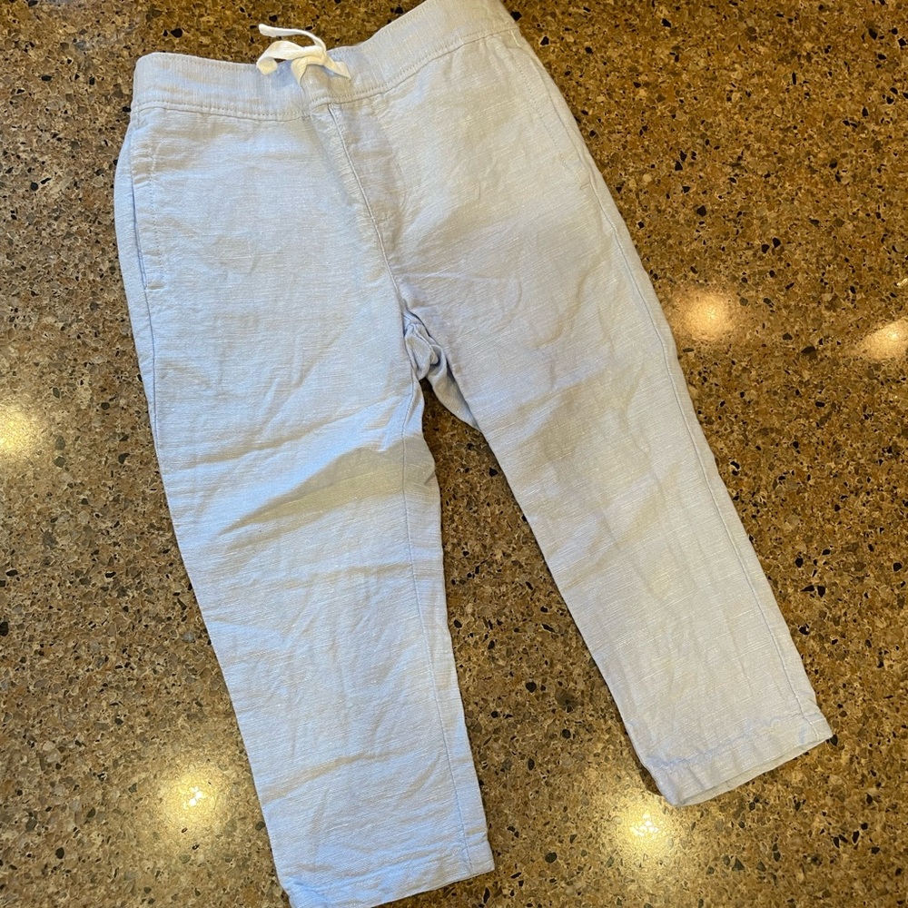 Janie and Jack pale blue linen blend pants
